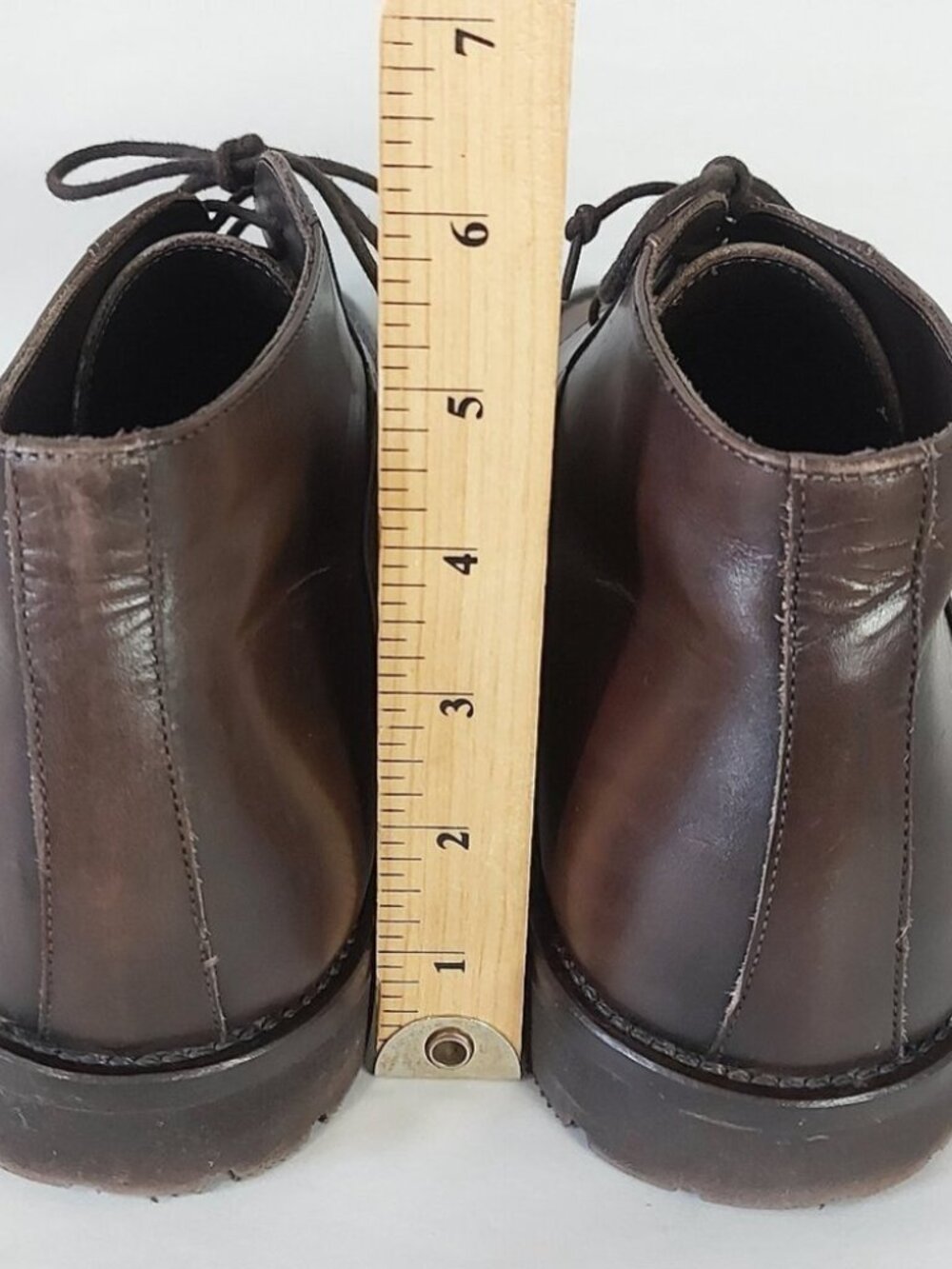 Davids Men Laceup High Ankle Chukka Boots Size 43 EU Brown Leather Comfort Shoes - Picture 11 of 14